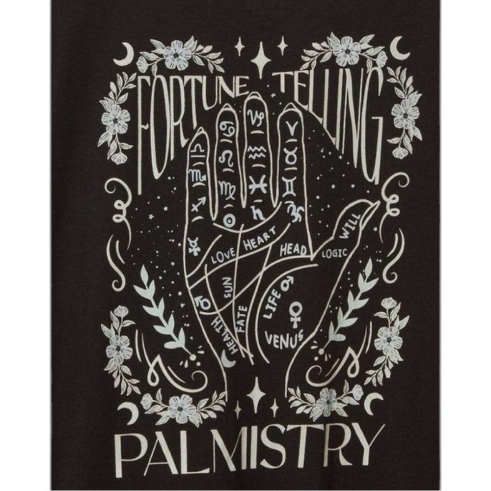 NWT Torrid Black Mystical Palmistry Tee - Picture 5 of 7